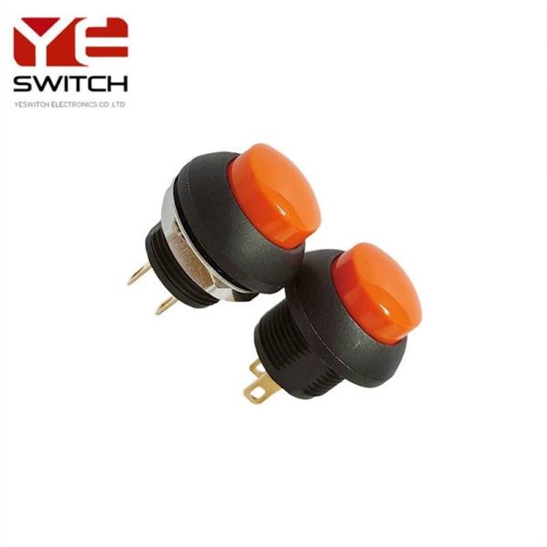 12mm IP68 Waterproof Push Button Switch Dustproof Orange Push Button On Off