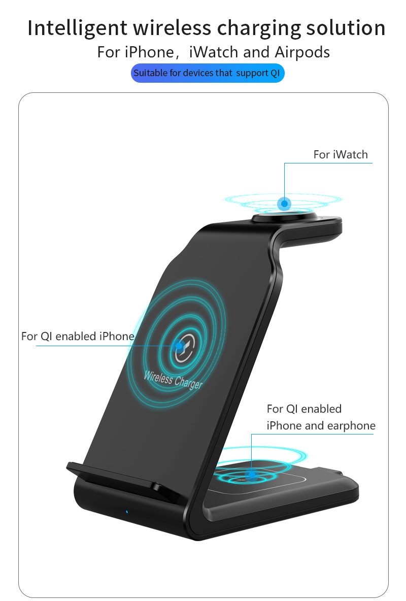 станция заряжателя Multi функции 112*70*120mm беспроводная для Airpods Pro