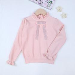 Baby Clothes Kids' Winter Girls Sweater Pullover Rhinestone Bowknot Cute Baby Girls Sweater
