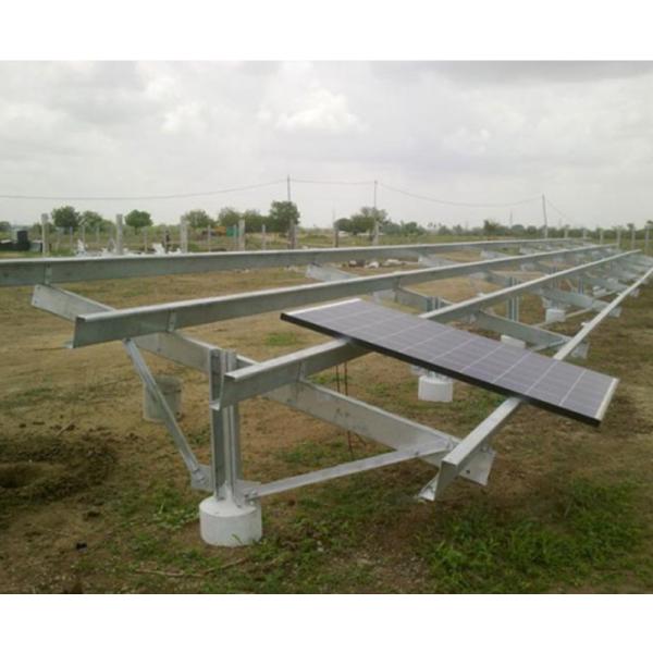 105mph Steel 3 Panels Solar Panel Support Structure 60 Degree