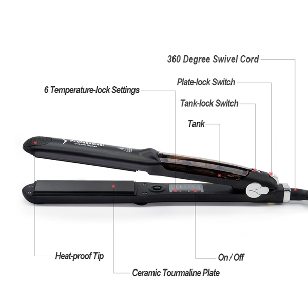 Infrared Nano Titanium Flat Iron Automatic Steam Hair Straightener