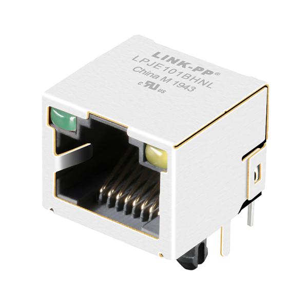 Tab Up Rj45 Pcb Mount Jack LPJE101BHNL LED No Diodes EMI Finger