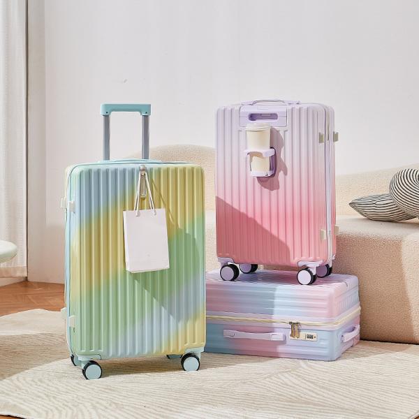 1901Rainbow colored luggage