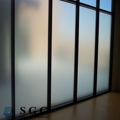3mm-19mm opaque window acid etched glass