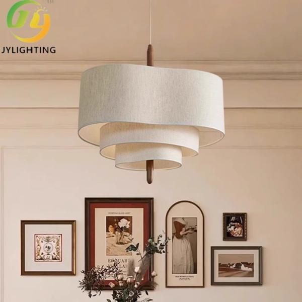 JYLIGHTING Wabi Sabi Japan Linen Pendant Lights Living Room Restaurant Kitchen Dining Chandelier Led E27 Light Home Decorations