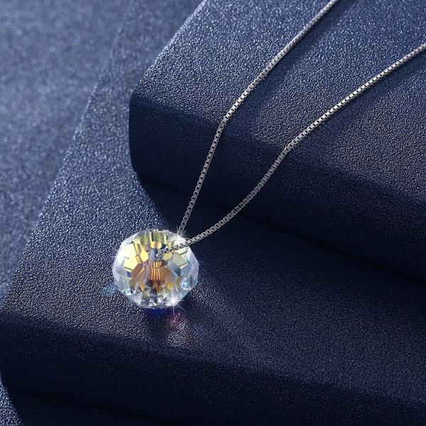 SGS ожерелья ожерелья 18k Валентайн хрустального шара 43cm привесной античный серебряный