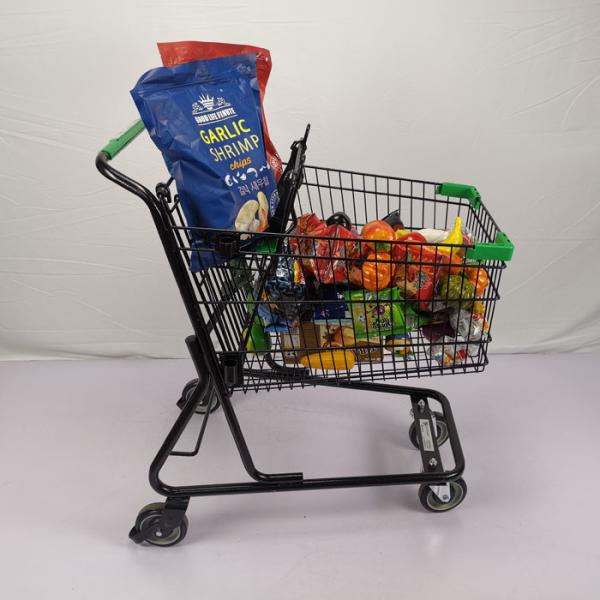 Black Classic Lightweight Shopping Trolley Cart American Style 80L