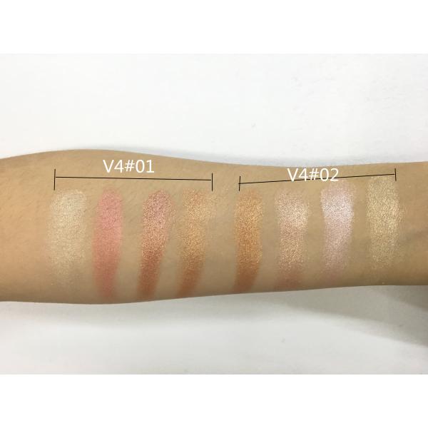 4 Colors Makeup Highlighter Palette , Face Illuminator Highlighter Loose Powder