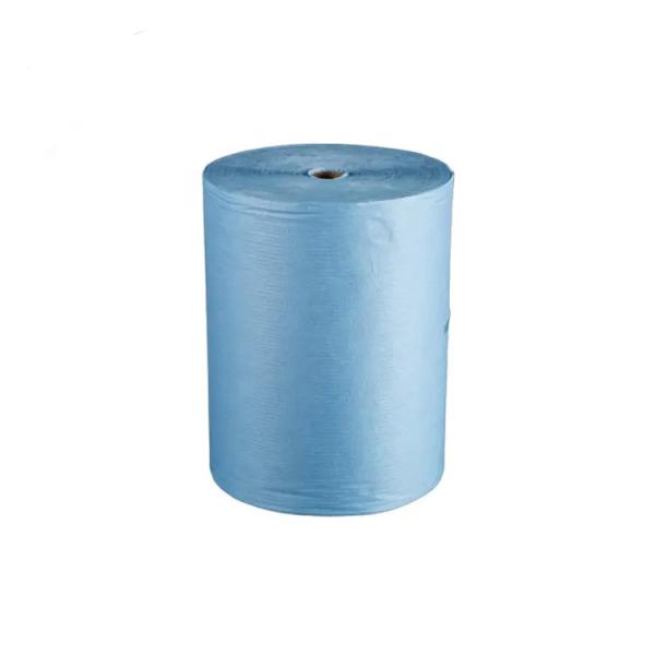 60gm bleu serviettes industrielles lourdes en rouleau pâte de bois en PP chiffons non toxiques