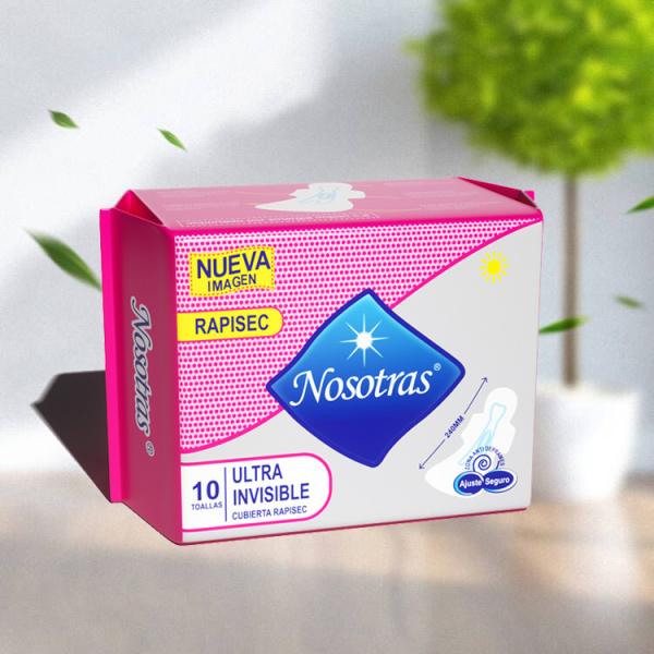 Private label super absorbent ultra thin sanitary towel comfortable surface sanitary napkin with wings
