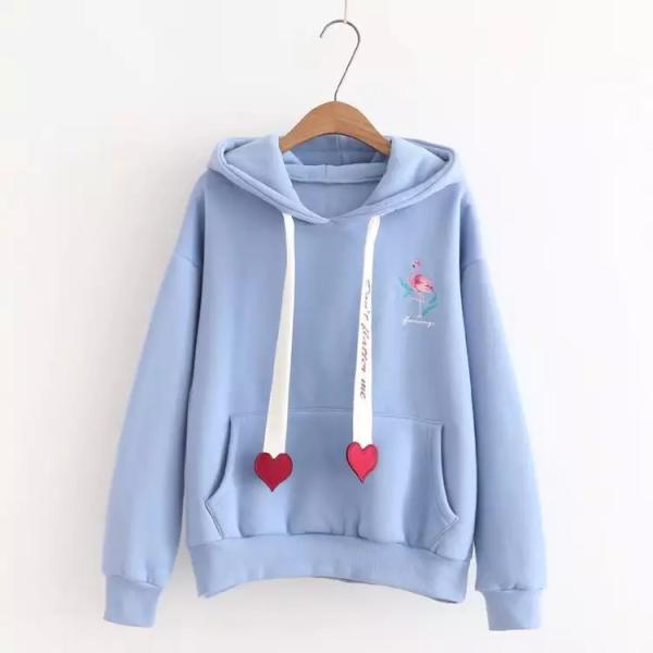 Knitted Fabric Women'S Oversized Pullover Hoodies Embroidered Custom
