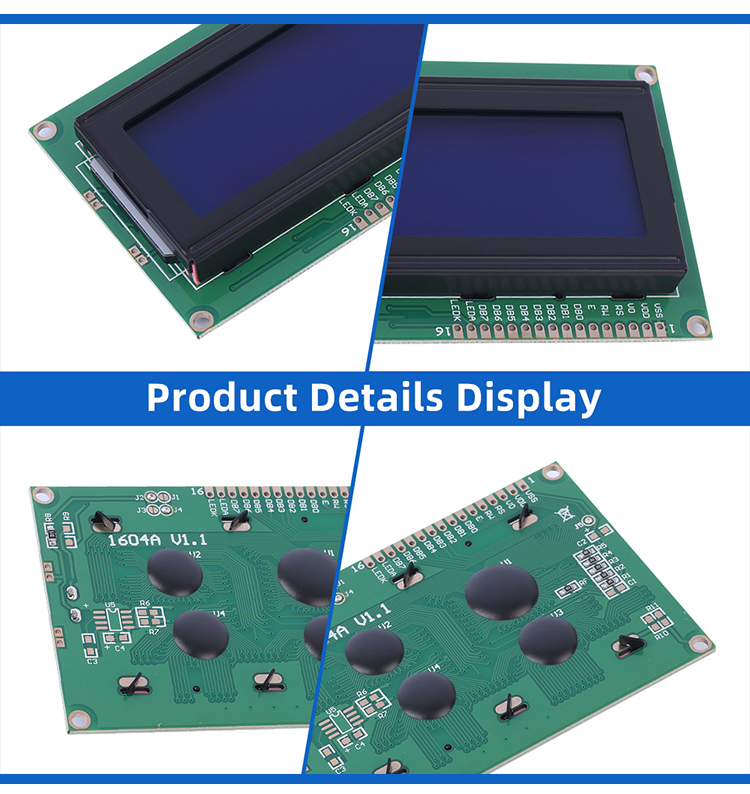 European Blue Film White Letters 1604A Multiple Word Libraries LCM LCD Display Screen ST7066U