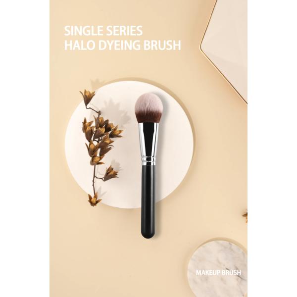 A08 Cabello curvo de nylon cabeza redonda maquillaje cepillado sintético cepillado cosmético personalizable