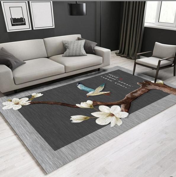 New Chinese Style Fresh Beautiful Flower Living Room Floor Carpets 9-12