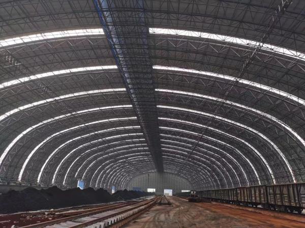 Large Span Space Truss Structure Building , Lightweight Steel Warehouse Shed