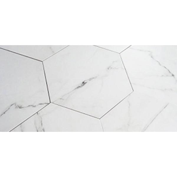 White Hexagon Ceramic Floor Tile High Wear Resistant For Commercial Building
