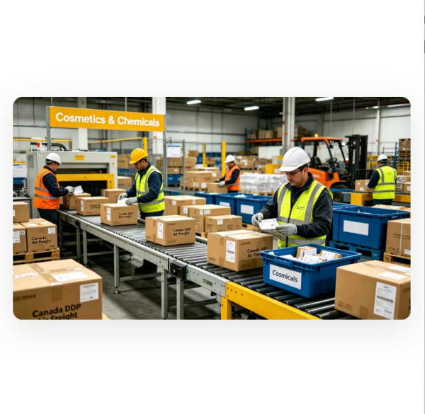 Shipping to Canada DDP Air Freight Services for Cosmetic Liquid Powder Chemical Goods