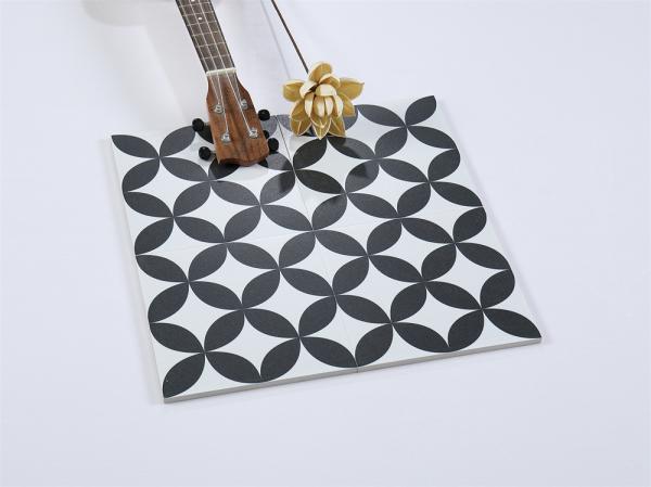 Black and White 20x20cm Ceramic Rustic Tile for Indoor Floor