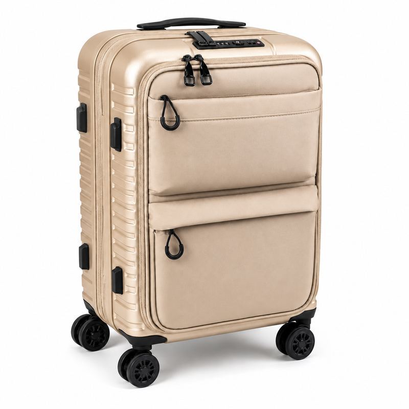 Expandable Front Opening Hard Soft Shell Carry On Luggage
