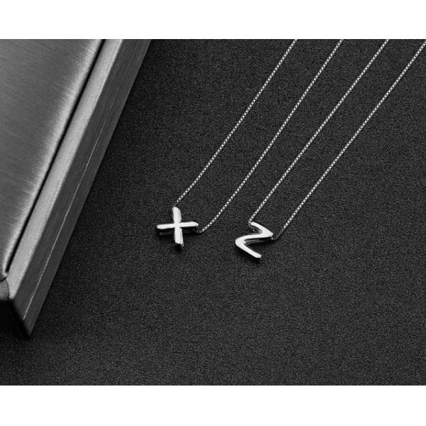 Jeux de mode minimalistes 925 Sterling Silver Simple Collier 26 Lettres Alphabétiques Colliers Pour Femmes