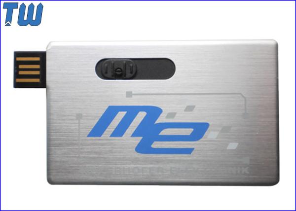 Metal Slip Credit Card 16GB Usb Flash Disk for Company Gift with Logo Printing