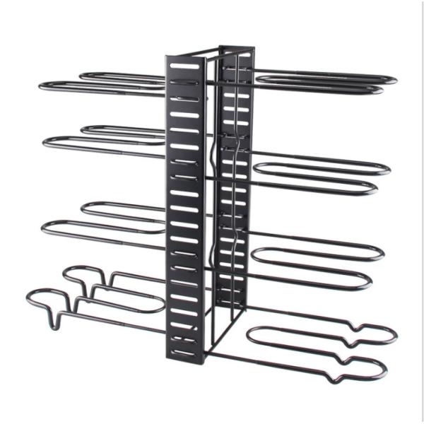 Five Storey Iron 380mm Height Steel Kitchen Basket Rack For Pan Organizing