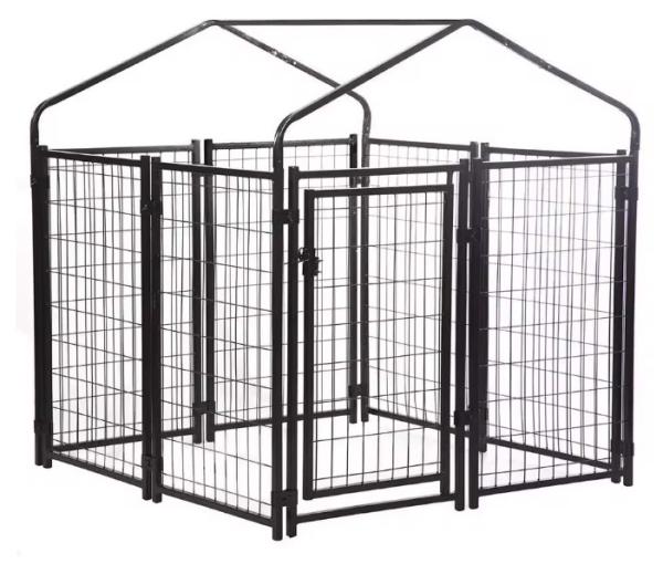 1.5x2M Canela de cães de metal preto revestida em pó, vedação de arame soldado