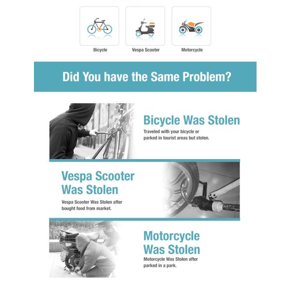 China Supply Smart Family Electric Smart Alarm Lock Alarm Disc Brake Lock Motorcycle Steering Lock BL16