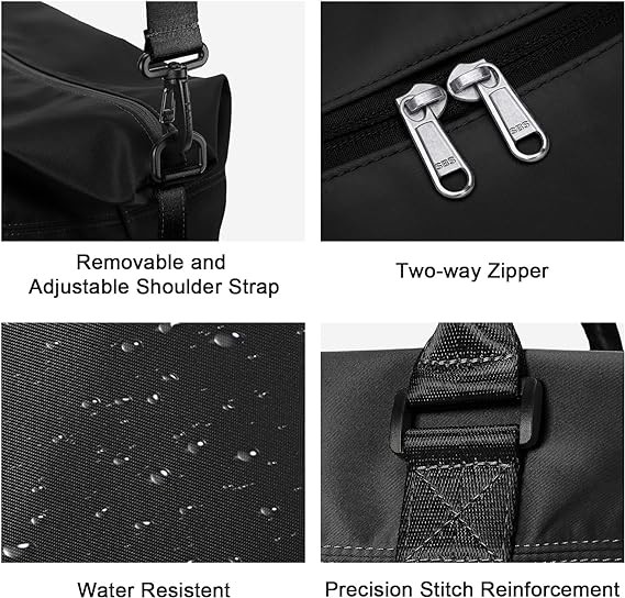 Unisex Dry Wet Separation Travel Bag Tote Nylon Gym Overnight Bag