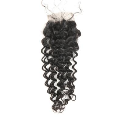 Comprimento personalizado do fechamento da peça da parte dianteira do laço de Brown onda profunda média natural real