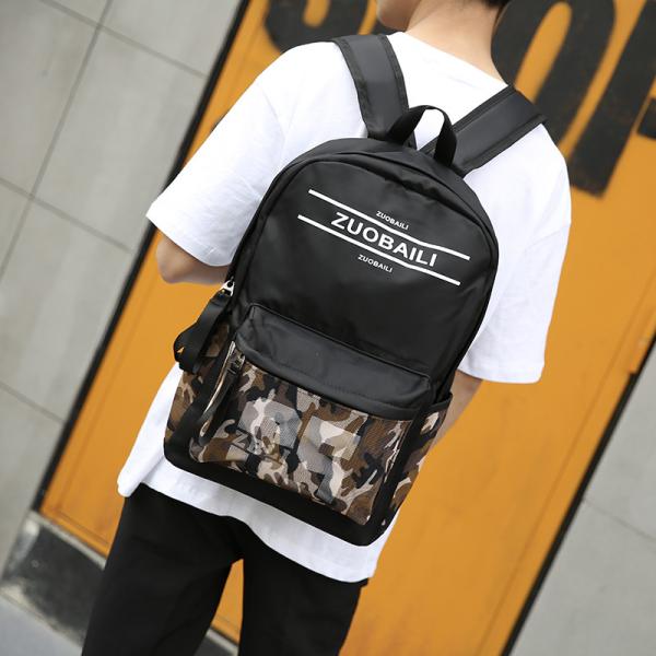 Wholesale Men Casual Backpack School Bag For College Students Canvas Camouflage Youth Backpack