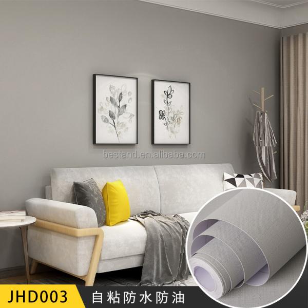 Matt Finish Self-Adhesive PVC Wallpaper in Dark Black Color for Home Decoration Sound-Absorbing Function