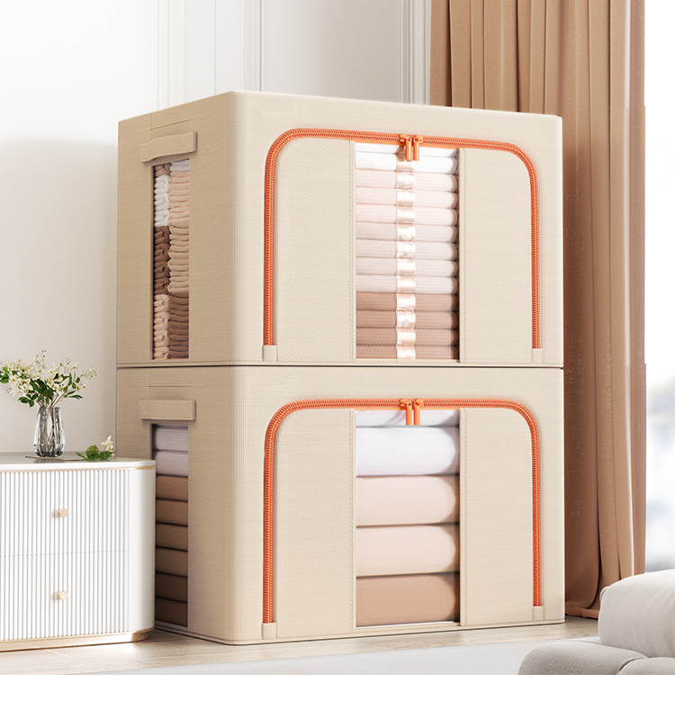 Manufacturer Wholesale Foldable Sturdy Fabric Multi Size Large Capacity Storage Box Clothing and Quilt Storage Box