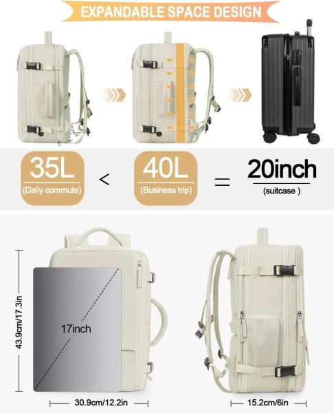 Travel Backpack Flight Airline Approved, Personal Item Bag For Women, Laptop Backpack, Waterproof Sports Casua