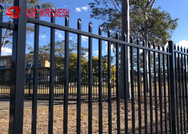 Ornamental Galvanized Steel Spear Top Fencing Panels Security For Garden And Stairs
