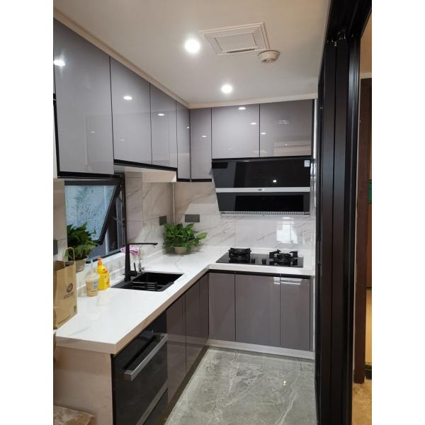 Laminate Kitchen Cabinets Full Set Home Furniture With Stainless Steel Sinks