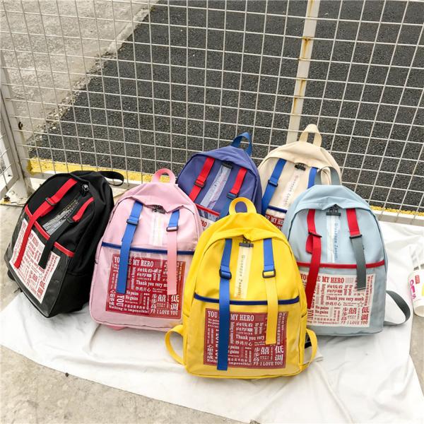 Nylon cloth shoulder bag 2018 new tide Korean fashion letter backpack UL ZZANG original old style travel bag