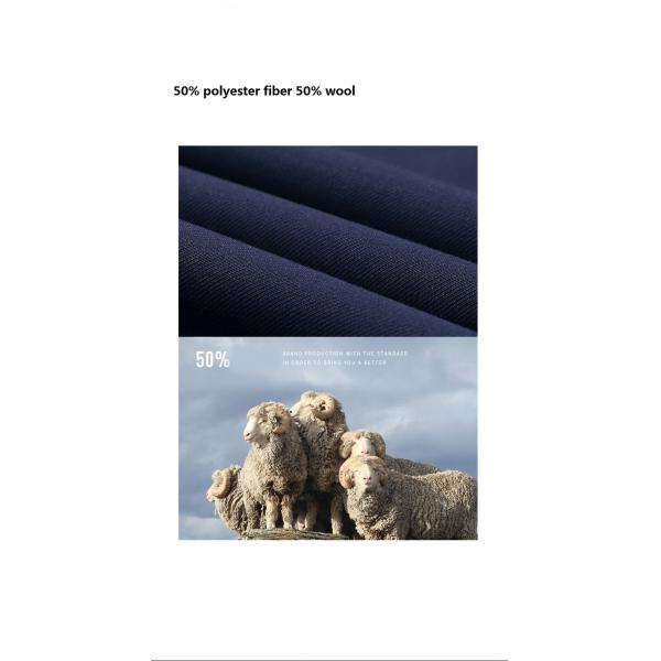 Anti-Shrink Wool And Polyester Men's Coats For Autumn And Winter With Mandarin Collar