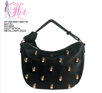 Women handbag with protruding gold point on side fashion lady tote bags