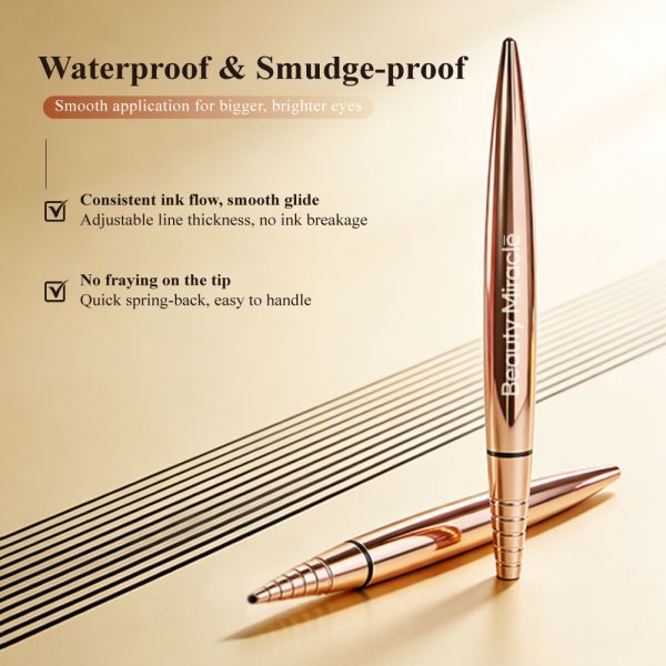 Factory OEM ODM Natural Liquid Eyeliner OEM Makeup Liquid Eyeliner Pen Long-Wearing Matte Black Eyeliner Pen