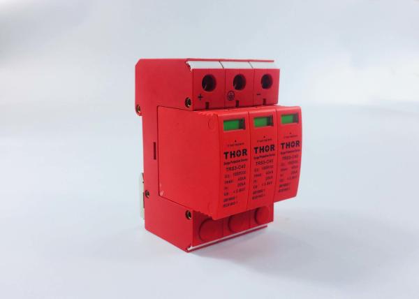 High Standard Solar Surge Protection Device UC 1000V 20KA - 40KA Flame Retardant Materials