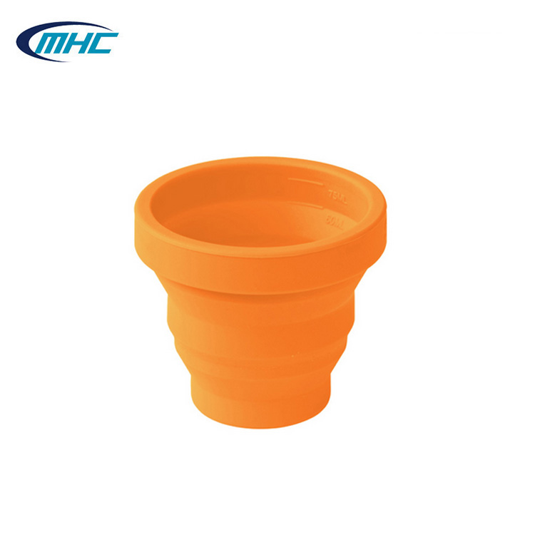 Custom Logo Food Grade Silicone Foldable Cup Wholesale Reusable Collapsible Travel Drinking Cup Portable Silicone Water Bottle