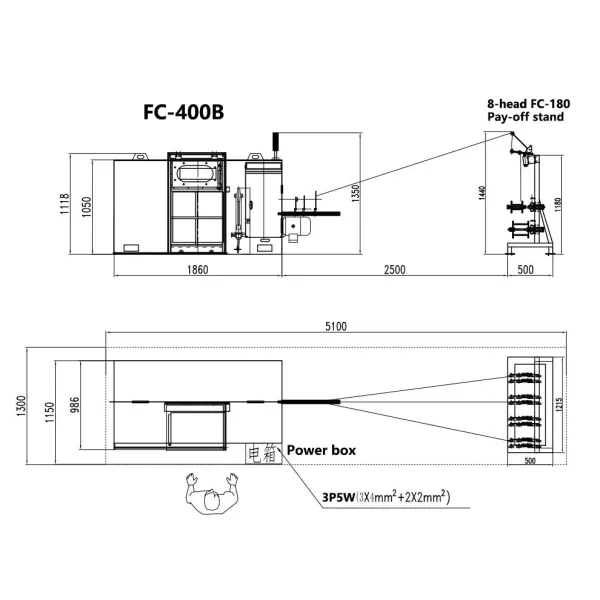 Fuchuan 400b High Speed Bunching Machine for Fine Copper Wire Stepless Twisting Pitch Adjusting Cable Machines