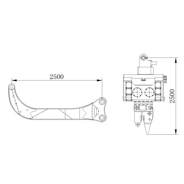 Установленный экскаватором гидравлический молоток Vibro для строительной техники