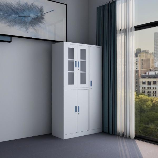 Modern Office Furniture Glass Door Filing Cabinet Powder Painting