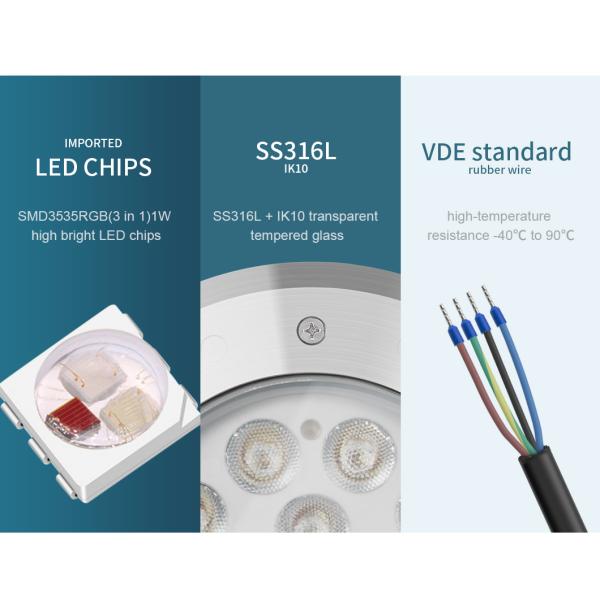 цвет входного сигнала IP68 18W DC24V изменяя на открытом воздухе подводные света приведенные