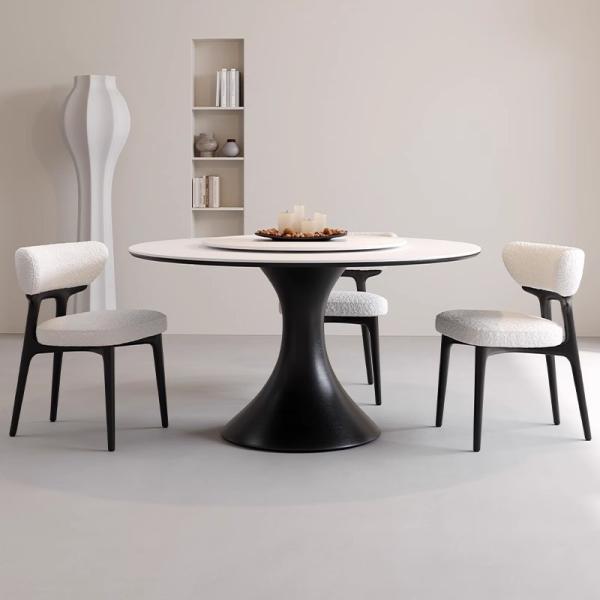 Star Hotel Solid Wood White Leather Dining Room Chairs
