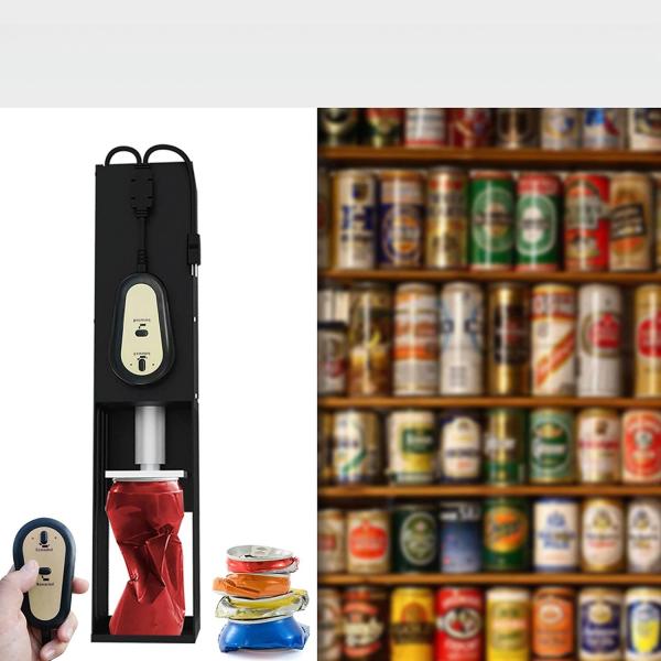 Safe  Black Heavy Duty Electric Aluminum Can Crusher 12 Oz Can Crusher