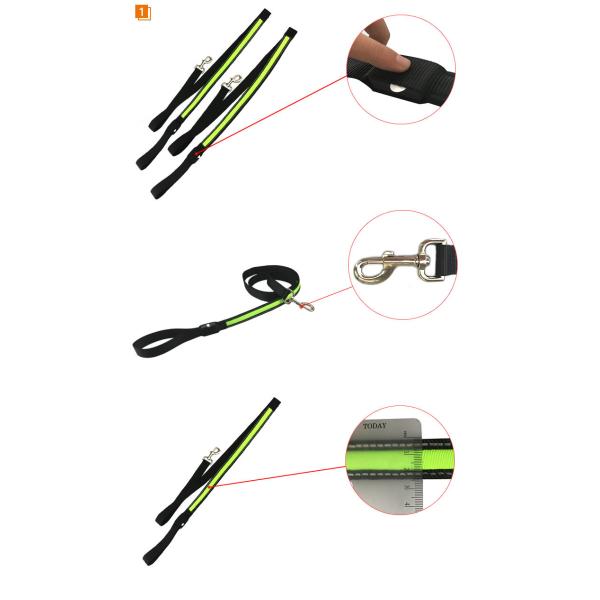 Green / Pink / Blue Nature Nylon 120cm Illuminated Dog Leash , USB LED Waterproof Pet Collar