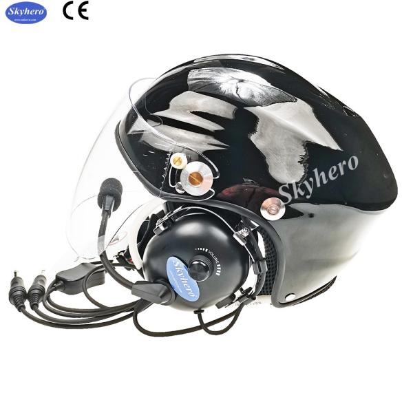 Black Aviation helmet high quality aircraft helmet light fly helmet for sale fiber glass Pilot helmet